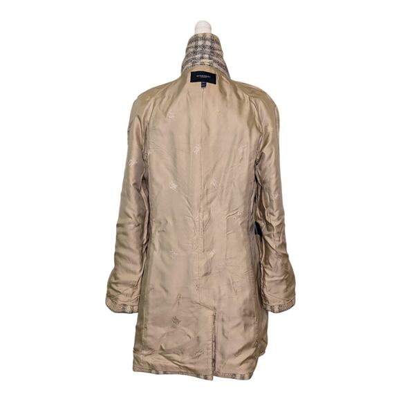 Burberry Nova Check Plaid Wool Double Breasted Long Coat Beige Navy Red 14 - Picture 6 of 11